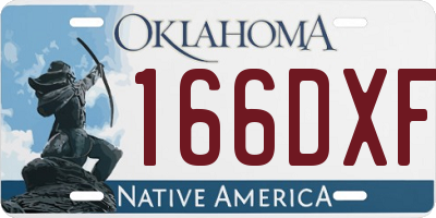 OK license plate 166DXF