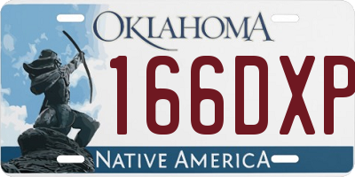 OK license plate 166DXP