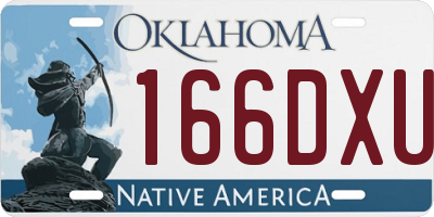 OK license plate 166DXU