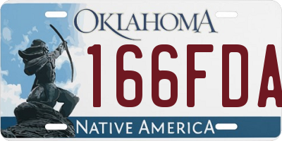OK license plate 166FDA