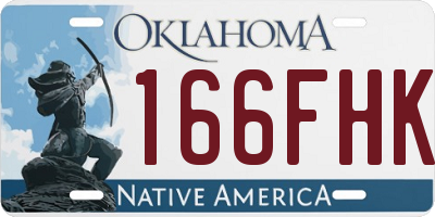 OK license plate 166FHK