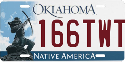 OK license plate 166TWT