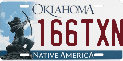 OK license plate 166TXN