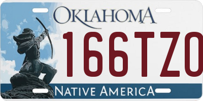 OK license plate 166TZO