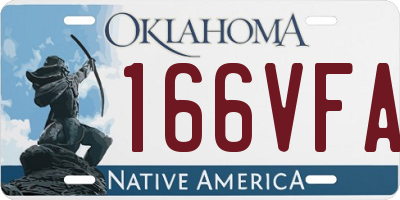 OK license plate 166VFA