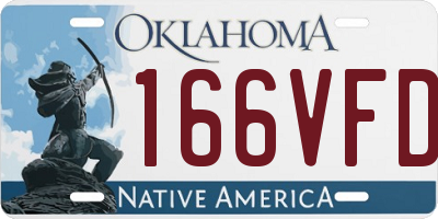 OK license plate 166VFD