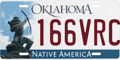 OK license plate 166VRC