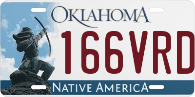 OK license plate 166VRD