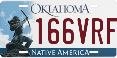 OK license plate 166VRF