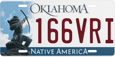 OK license plate 166VRI