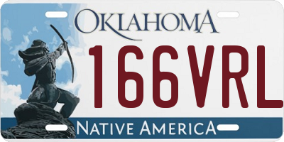 OK license plate 166VRL