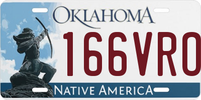 OK license plate 166VRO