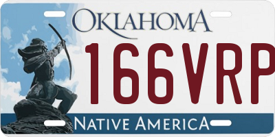 OK license plate 166VRP