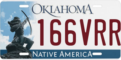 OK license plate 166VRR