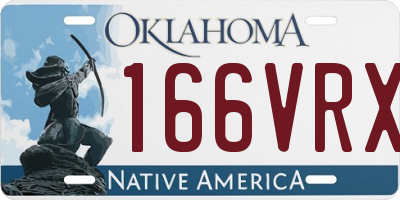 OK license plate 166VRX