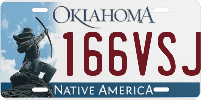 OK license plate 166VSJ