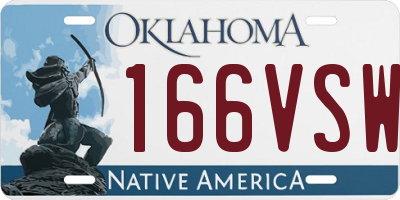 OK license plate 166VSW