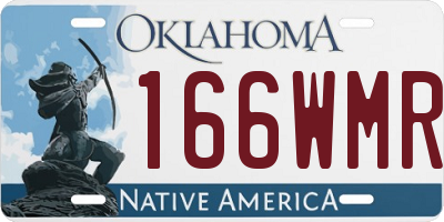 OK license plate 166WMR