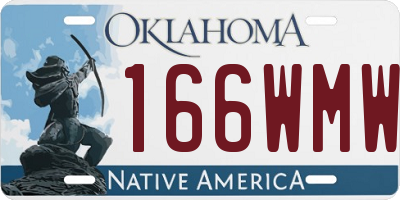 OK license plate 166WMW