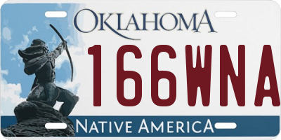 OK license plate 166WNA
