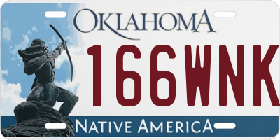 OK license plate 166WNK