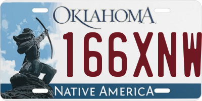 OK license plate 166XNW