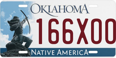 OK license plate 166XOO
