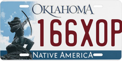 OK license plate 166XOP