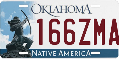 OK license plate 166ZMA