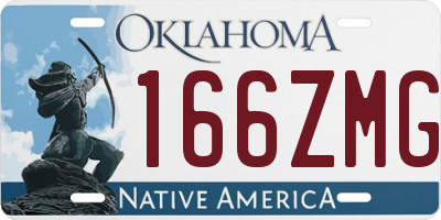 OK license plate 166ZMG