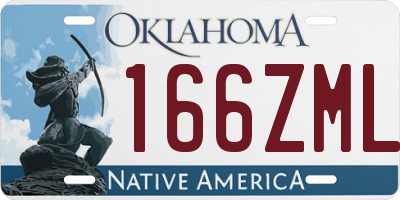 OK license plate 166ZML