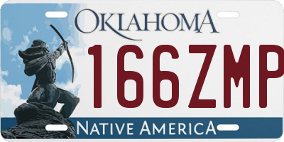 OK license plate 166ZMP