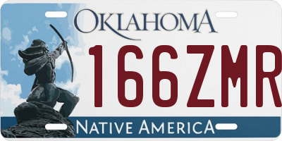 OK license plate 166ZMR
