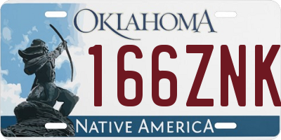 OK license plate 166ZNK