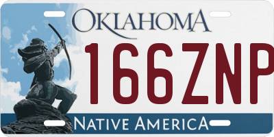 OK license plate 166ZNP