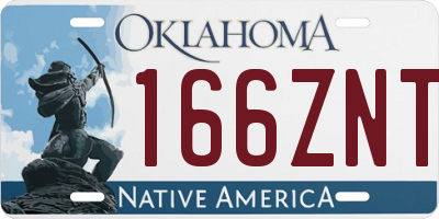 OK license plate 166ZNT