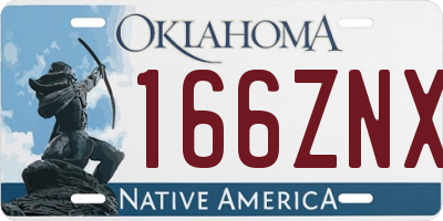 OK license plate 166ZNX