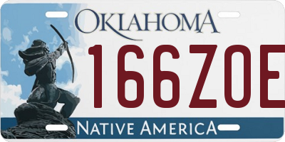 OK license plate 166ZOE