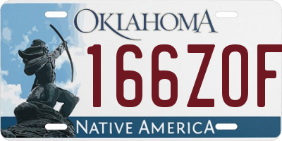 OK license plate 166ZOF
