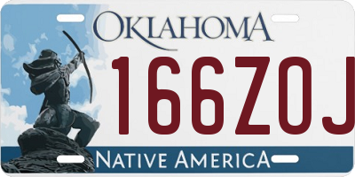 OK license plate 166ZOJ