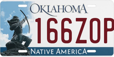 OK license plate 166ZOP