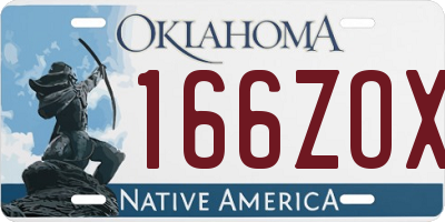 OK license plate 166ZOX