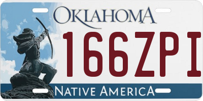 OK license plate 166ZPI