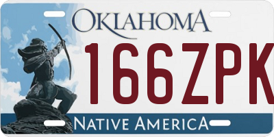 OK license plate 166ZPK