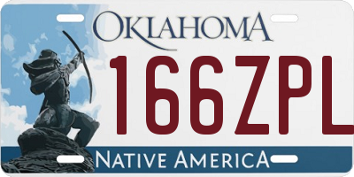 OK license plate 166ZPL