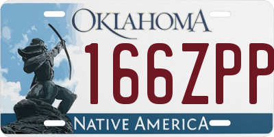 OK license plate 166ZPP