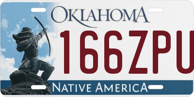 OK license plate 166ZPU