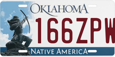 OK license plate 166ZPW
