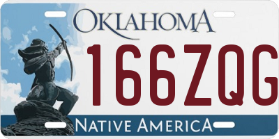 OK license plate 166ZQG