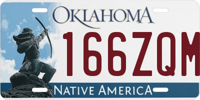 OK license plate 166ZQM
